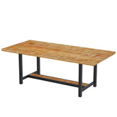 Rustic Mango Wood Industrial Dining Table Natural